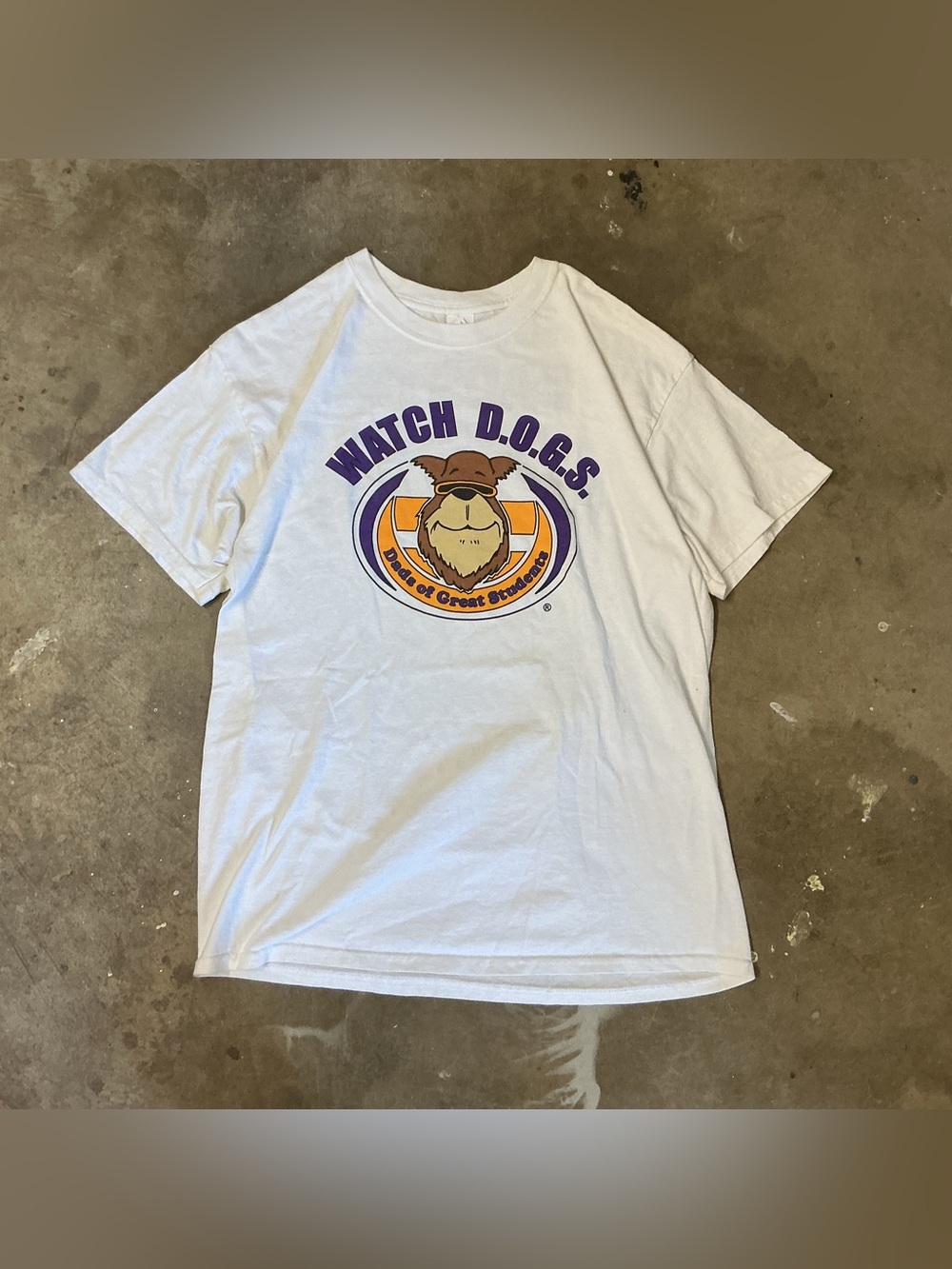 WATCH D.O.G.S. White Graphic Crewneck T-Shirt